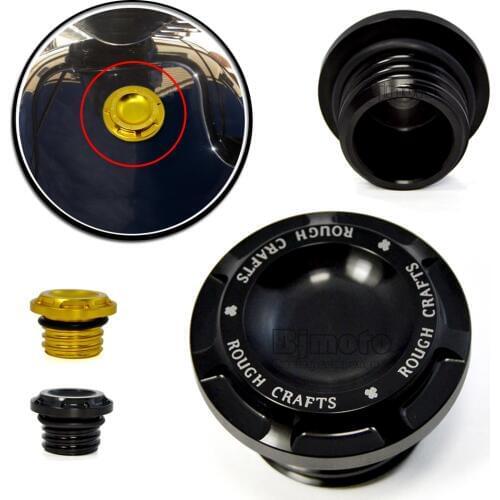 BJMOTO New Black Color CNC Billet Aluminum Motorcycle Skull Fuel Gas Tank Cap Cover For Harley Sportster Dyna Softail Touring