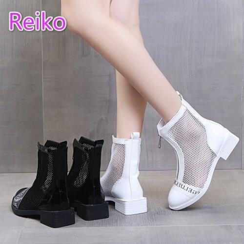 Bottes sandals short tube hollow mesh thick-soled breathable Martin boots summer thin womens short boots womens fashion boots