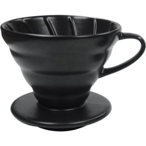 Ecocoffee 1-4 Cups Counted Ceramic V60 Coffee Dripper Barista Coffee Maker Percolator with Paper Filters