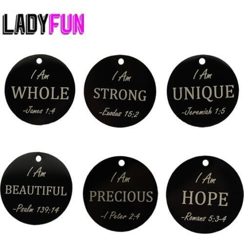 Ladyfun Customizable Stainless Steel Charm I Am - Scripture Charm Bible Verse Bracelet Pendant Free Design