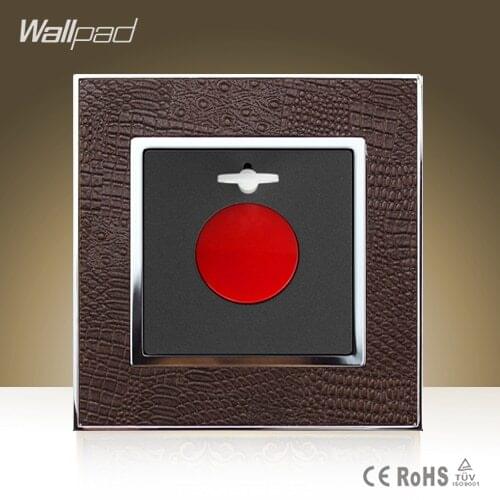 Big Sale Wallpad Luxury SOS Alarm Goats Brown Leather Modular Wall Emergency Alarm Switch Free Shipping