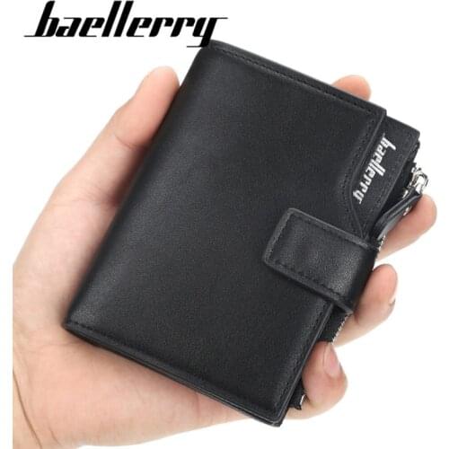 Baelerry Men Wallet Wearable Concise PU Leather Multi Position High Quality Brand Designer Purse Money Clip Boys Teens Gift