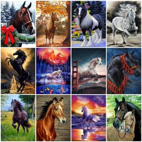 Animal Horse Art Diamond Painting Picture of Rhinestones Diamond Painting Full Square/Round Drill Embroidery Kit Cross Stitch