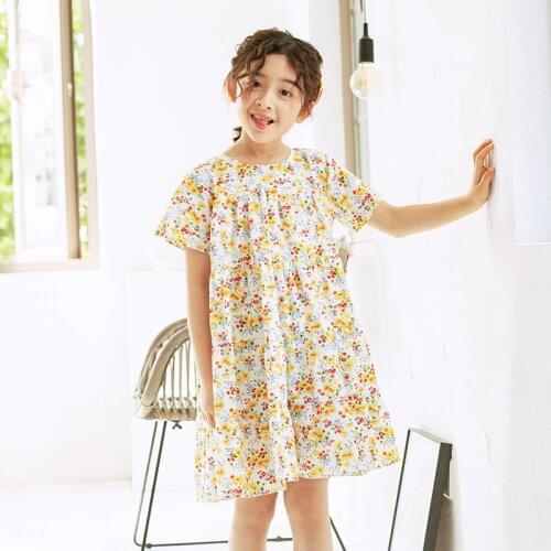 New 2020 Summer Floral Girls Dress Children Loose Casual Dresses Baby Girls Cotton Dresses Cute Kids Princess Dresses, #8650