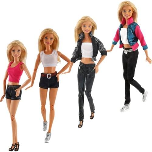 1/6 BJD Doll Clothes For Barbie Clothes Outfits Set Shirt Tank Coat Crop Top Shorts Pants 11.5" Dolls Accessories Kids Toy Gifts