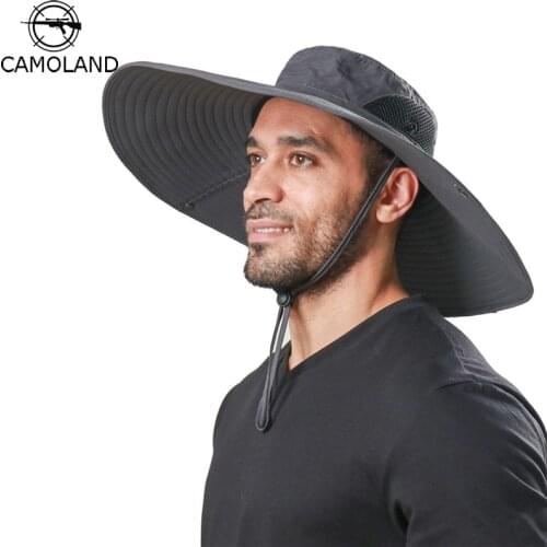14cm Super Long Wide Brim Bucket Hat Breathable Quick Dry Men Women Boonie Hat Summer UV Protection Cap Hiking Fishing Sun Hat