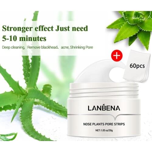 LANBENA Plants Pore Strips Cream Mask Blackhead Remover Nose Black Dots Mask Acne Treatment Pore Strip Blackhead Mask Cream