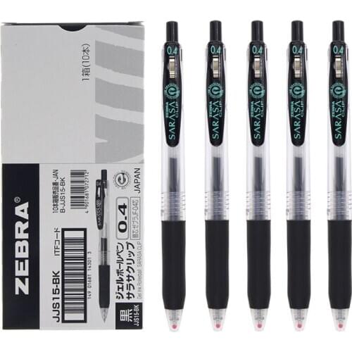 ZEBRA JJ15 press neutral pen refill 0.3mm&0.4mm student office writing JJS15 black pen 10pcs/lot