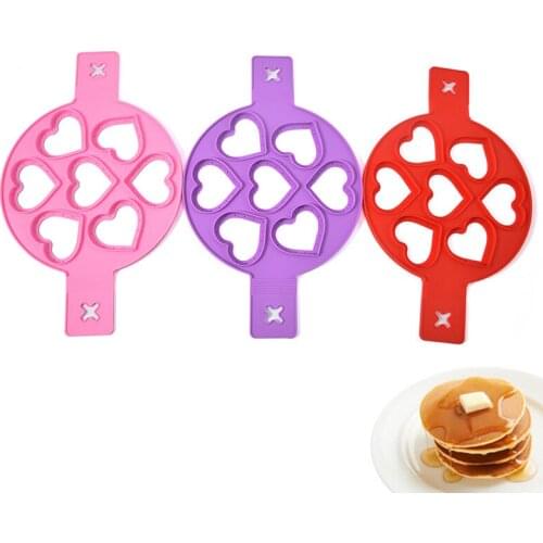 Silicone 7-connected heart-shaped egg fryer pancake mould 7-hole egg fryer heart-shaped 7-hole DIY egg fryer