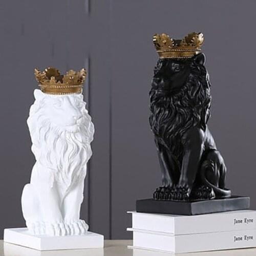 American Lion Sculpture Resin Ornament Animal Modeling Living Room Hotel Decoration Home Furnishing Shooting Props