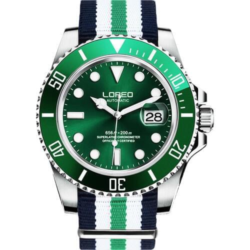 LOREO Sport Automatic Mechanical Watch Men Waterproof 200M 316L Stainless steel Mens Watches Top Brand Luxury Diver Watch 2019