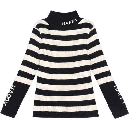 Basic Striped Sweater Age For 4 - 14 Yrs Teenage Girls Long Sleeve Knit Tops 2021 New Arrival Fall Winter Children Warm Clothes