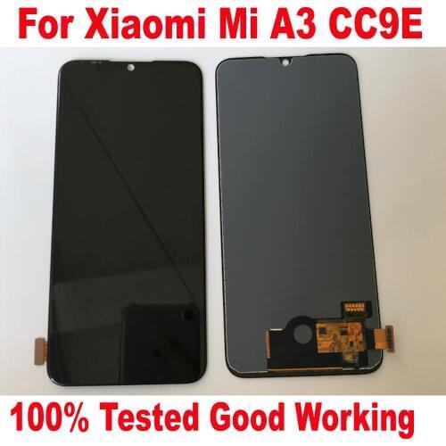 100% Tested Working For Xiaomi Mi A3 CC9E TFT LCD Display Touch Screen Digitizer Assembly Glass Sensor MiA3 Phone Pantalla Parts
