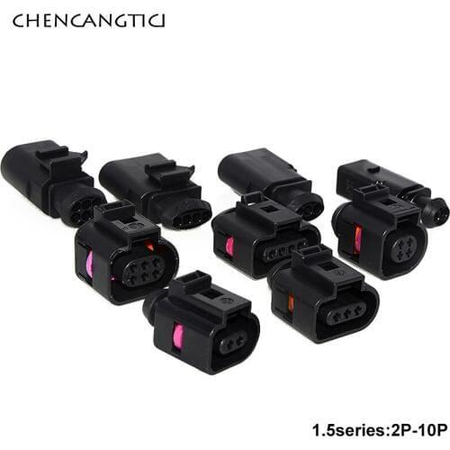 1 Set 2 3 4 5 6 8 10 Pin Way VW Automotive Coil Extension Adapter Electrical Wire Connector Horn1.5MM Socket Plug 1J0973702