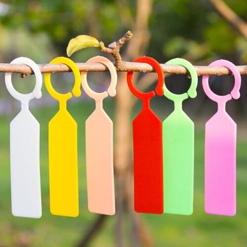 100 PCS /Lot Plastic Plants Tags Nursery Garden Ring Label Pot Marker Stake Hanging Tags Greenhouse