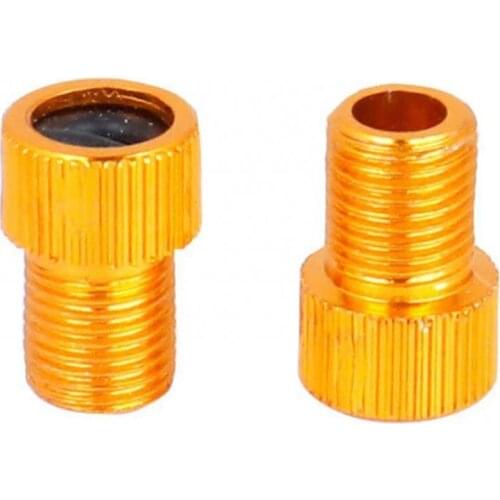 2Pcs Bike Valve Adapter SV to AV Easy to Use Solid Golden Cycling Valve Adapter for Cycling