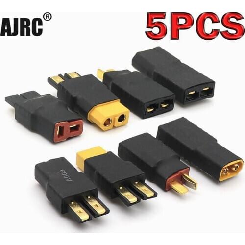 5 Pcs Zero Wire Male Female TRX Traxxas to T Plug Deans Style No Wire Connector Battery Adapter to XT60 plug
