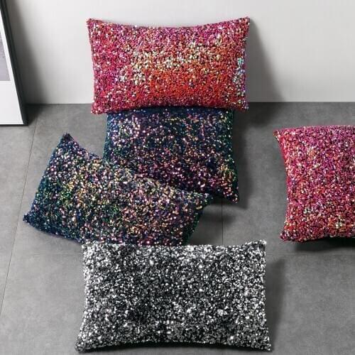 50X30/45x45cm colorful sequins cushion cover glitters pillowcase sofa chair lumbar pillow cover home decor