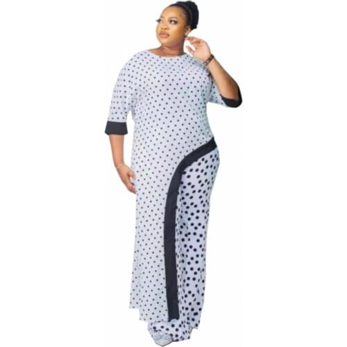 Africa Clothes for Women Two 2 Piece Sets Outfits African Print Dresses Party Dashiki Irregular Maxi Dress Pants Suit Plus Size