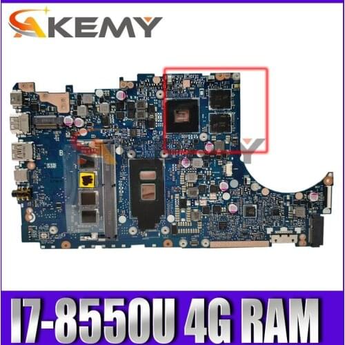 Akemy TP410UAR Motherboard For ASUS VivoBook Flip 14 TP410UAR TP401UA TP410UR Laotop Mainboard I7-8550U 4G RAM 90NB0FS0-R01E00
