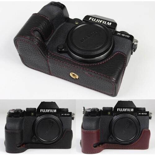 Genuine Real Leather Half Camera Case Grip for Fujifilm Fuji X-S10 S10
