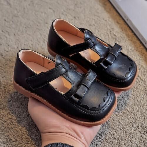 Girls Leather Shoes Children Flats Kids Casual Shoes with Bow-knot 2021 Spring Summer Princess Sweet Shoes Fashion New