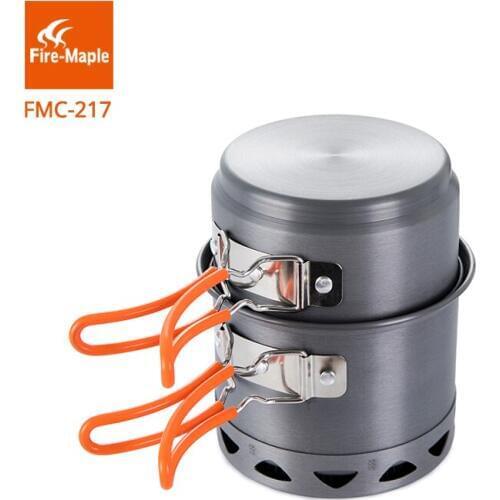 Fire Maple Outdoor Camping Heat Exchang Pot Cookware Set Foldable Light Weight Single Travel Cooking Pots 268g