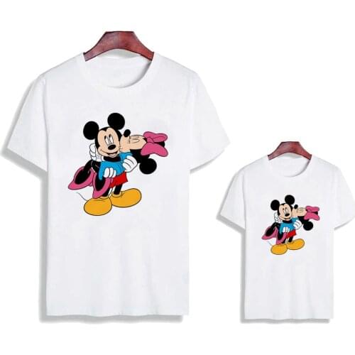 Family Matching T Shirts Summer Short Sleeve Casual White O-Neck Tshirts Baby Boy Girl Kids Father Mother Children T-shirts