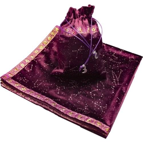The Dutch Velvet Divination Tablecloth with Bag Nordic Constellation Altar Cloth Cards Board Game Table Cover