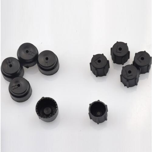 10 Pieces Auto Car AC Charging Port Service Caps R134a R12 13mm Low Side & 16mm High Side Black