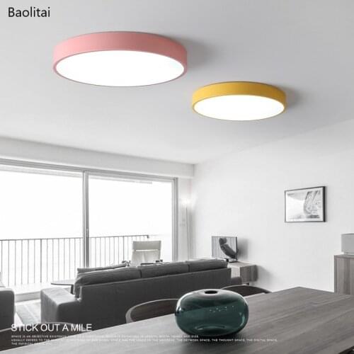 Colorful Modern Simplicity Ceiling Light Nordic Lamps Macaron Round Shape Bedroom Study Living Room Childrens Room