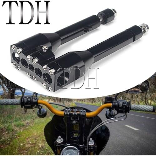 For Harley Handlebar Risers Mount Clamp Adapter 1-1/2" Universal Straight Modular Extend Handle Bar Riser Motorcycle MX Black