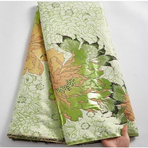 SJD LACE African Laces 2021 New High Quality Green Bronzing Decal 5 Yards Embroidery Nigerian Fabric Wedding Women Dresses A2485