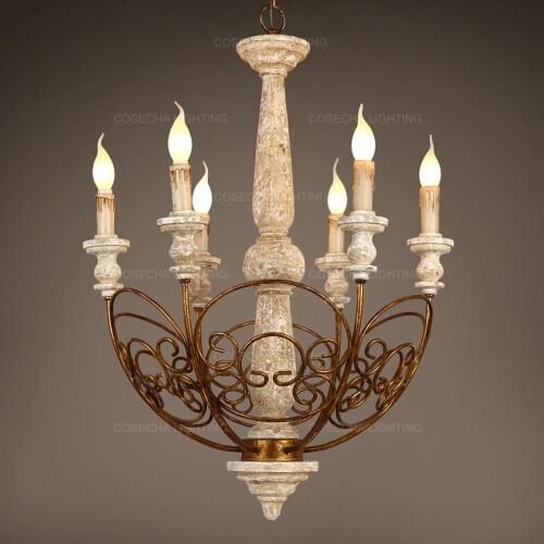 Loft chandelier antique lighting suspension lustre wooden art deco house lighting fixture for indoor stairs hallway kitchen lamp