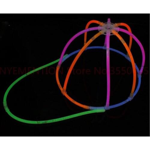 Multicolor Fluorescence Light Glow Cap Glowing Sticks Luminous Baseball Hat Stage Performance Props Party Bar Decoration 200pcs