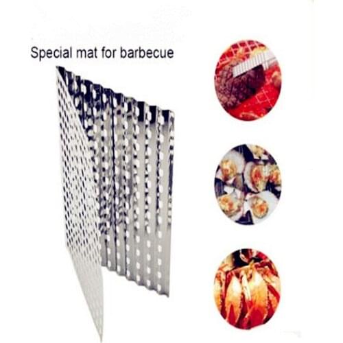 2018 new 304 stainless steel Barbecue special mat easy to clean bbq tools High temperature-resiatant foldable portable bbq