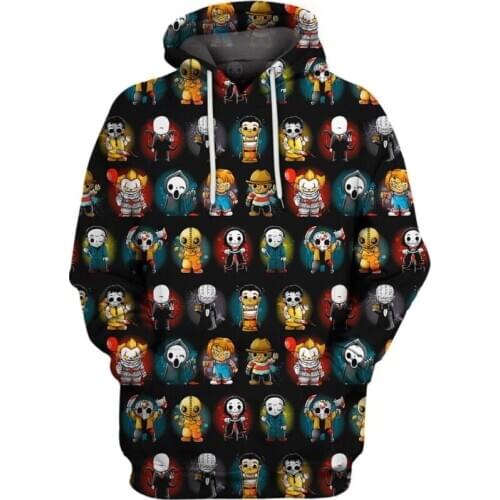 Newest 3D All Over Printed Horror Movies Horror Guys Hoodies/Sweatshirt/Zipper Jacket Unisex Fashion Hoodies tops
