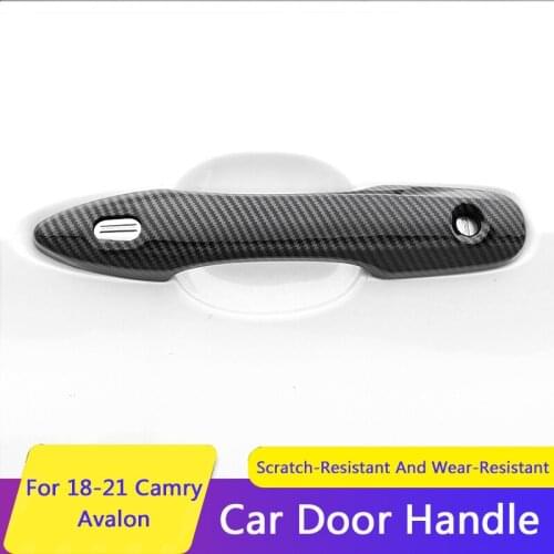 QHCP Car Door Handle Cover Trims Decorative Sticker For Toyota Camry Avalon 2018 2019 2020 2021 Car Styling Exterior Accessories