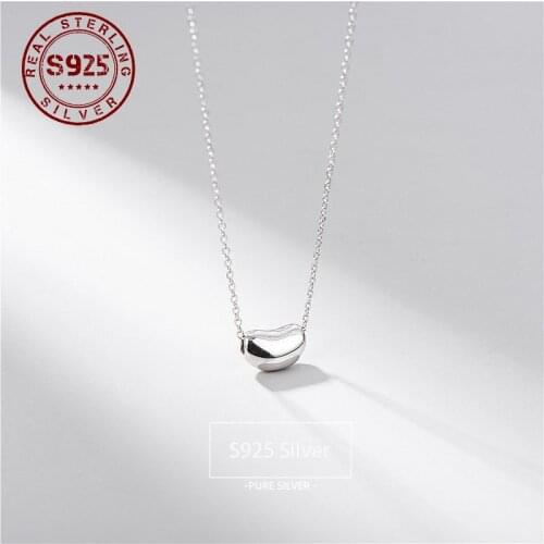 Real 925 Sterling Silver Necklace for Women Elegant Peas Pendants Necklace Bride Wedding Silver Necklace Jewelry Accessories