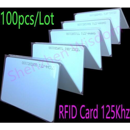 100pcs/Lot 125KHz RFID Card EM4100 TK4100 Smart Cards Proximity RFID Tag for Access control