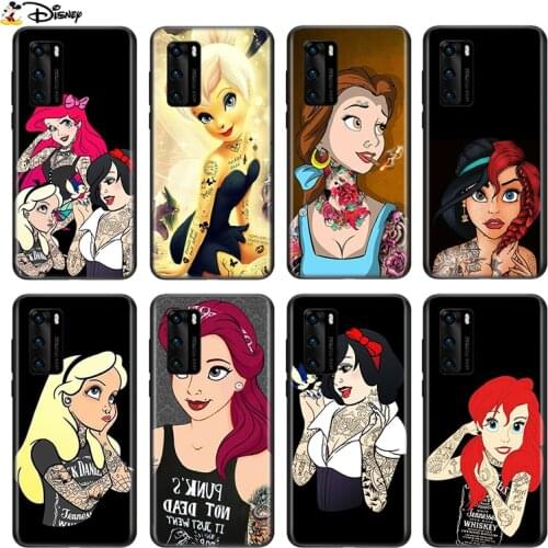 Silicone Cover Disney Princess Tattoo For P Smart S Z Mate 40 30 20 10 Plus PRO Plus Lite 2018 2019 2020 Phone Case