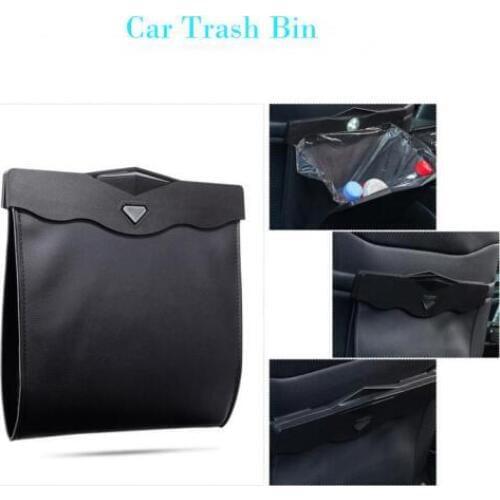 Dual-Use Storage Bag Car Trash Bin Car Back Seat Hanging Organize Box Multi-Function Led Light Garbage Bag Folding Rubbish Can