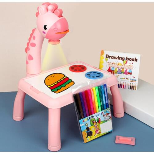 Led Projector Painting Borad Children Art Drawing Table Toy kids Projector Painting Board Desk Learning Paint toy Girl Xmas Gift