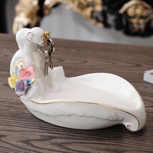 Handicrafts Ornaments Modern Ceramics Ornaments Creativity Small Elephant Tray Jewelry Necklace Key Plate Storage Plate