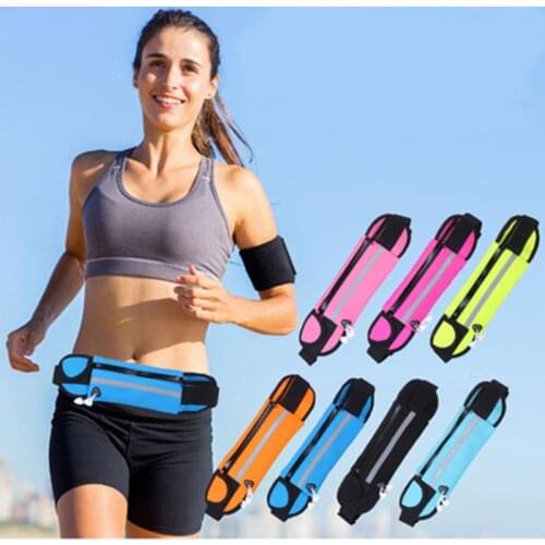 Outdoor sports waist bag fitness running bag sweat-absorbent anti-theft mobile phone storage bag personal sports bag water bottl