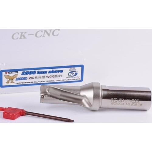 Hight quality WC-2D-21 C25 U drill indexable drill CNC TOOL 21mm-2D Machining length=42mm for WCMX04 insert