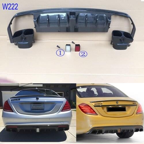 W222 carbon filber rear diffuser W222 rear diffuser w222 muffler tips 2014 ~2016year