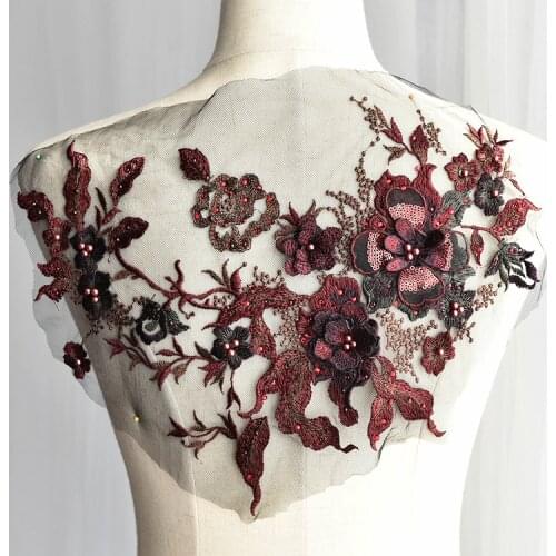 14 Colors 3D Applique French Lace Wedding Dress Applique DIY Bridal Headdress Ivory Lace Collar Lace Fabric