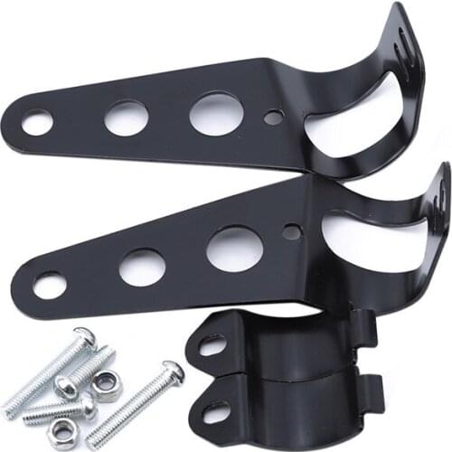 2 Pcs Black Silver Headlight Bracket High Quality Motorcycles Fork Bobber Racer Headlight Universal Brackets