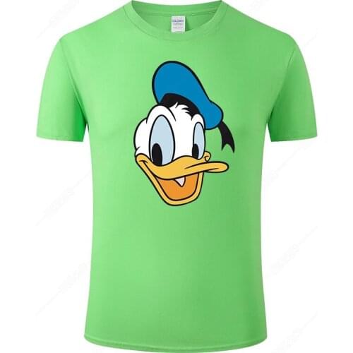 2021 Fashion Summer Funny Donald Duck T Shirt Men Women Cotton Short Sleeves Print T-shirt Unisex Tops Cool Tee Clothing J112